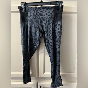 004 LuLuLemon Just Breathe Black Animal Print Leggings